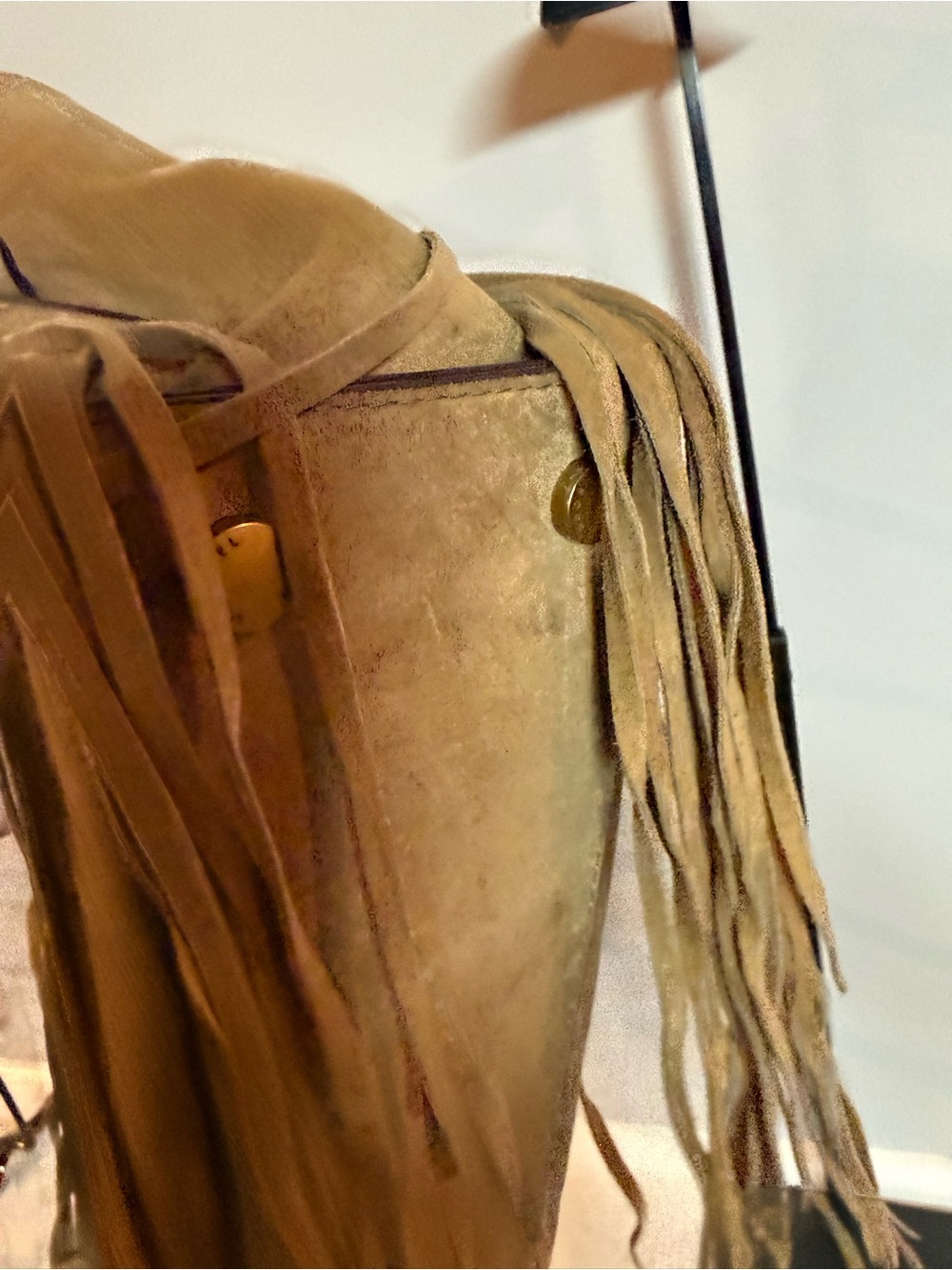 Hamilton Moderne Small Fringed Suede Satchel - Picture 12 of 14